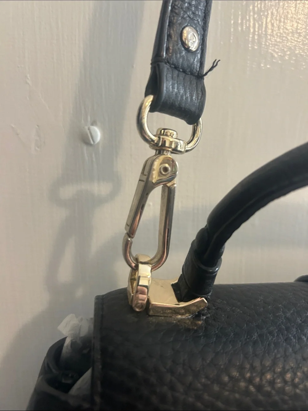 kate spade Black Pebbled Leather Satchel with Top Handle